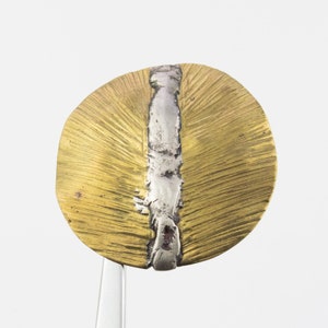 Handmade Modernist Mixed Metals Artist Pin Brooch Signed Numbered