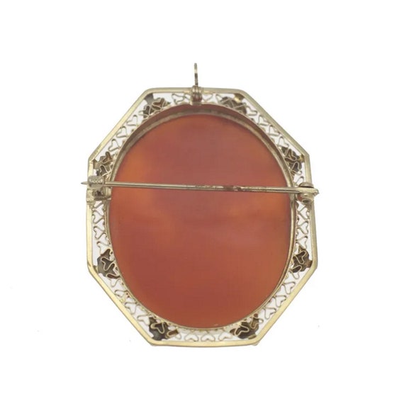Antique Edwardian 14k White Gold And Shell Cameo … - image 3