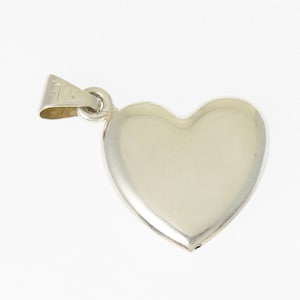 Vintage Sterling Silver Puffy Heart Love Pendant Signed