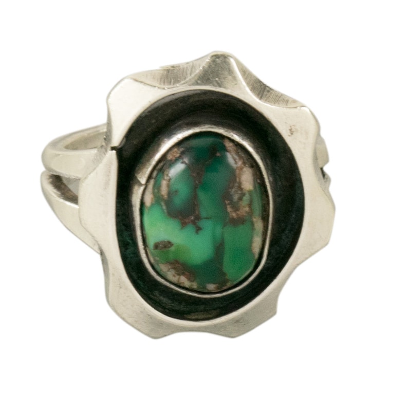 Royston Turquoise Navanjo Sterling Silver Ring Size 6