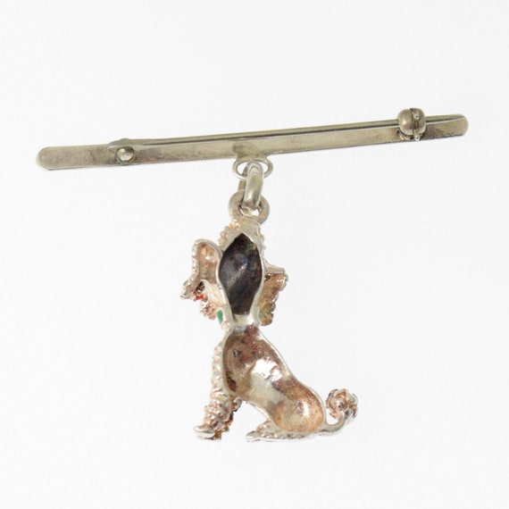 Vintage 1950s Poodle Jewelry Sterling Silver Dang… - image 2