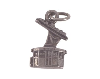 Breloque vintage en argent sterling pour téléphérique suspendue 3D