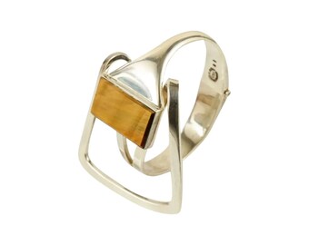 Bracelet jonc mexicain en argent sterling avec boucle de ceinture, signé CAR