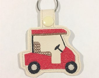 Llavero de carrito de golf rojo, llavero, etiqueta de bolsa de encanto de bolso, relleno de medias, Secret Santa, regalo de golfista, regalo de compañero de trabajo de oficina, regalo de camping