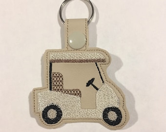 Llavero de carrito de golf blanco, llavero, etiqueta de bolsa de encanto de bolso, relleno de medias, Secret Santa, regalo de golfista, regalo de compañero de trabajo de oficina, regalo de camping