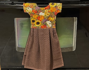 Fall, Oven Door Towel Dress, Fall Hanging Kitchen Towel, Gift for Mom, Gift For Grandma, House Warming, Shower Gift