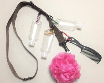 Cordón de ducha, Caddy de artículos de tocador de viaje, Tienda pop up, Kit de ducha de camping para RV clase C, Accesorios de campamento, Duchas de gimnasio, Regalo de elefante blanco