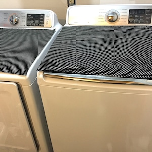 Washer Dryer Cover, Black and White Dot Laundry Room Accessories Decor, Washing Machine Protector, Gift for Her, House Warming, Christmas