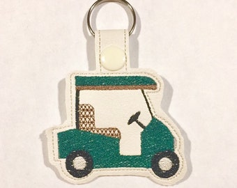Green Golf Cart Key Fob, Key Chain, Purse Charm Bag Tag, Stocking Stuffer, Secret Santa, Golfer Gift, Office Co worker Gift, Camping Gift