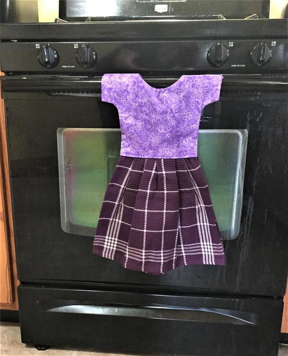 NEW** Handmade Hanging Kitchen Dish Towel ~ Oven door towel ~ Dogs & Polka  Dot