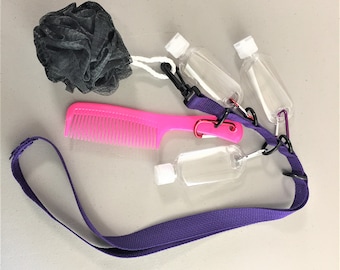 Shower Lanyard, Travel Toiletry Caddy, Camping Gift, Tent Pop Up Class C RV Camping Shower, Dorm Bathroom, Secret Santa Gift, Co Worker Gift