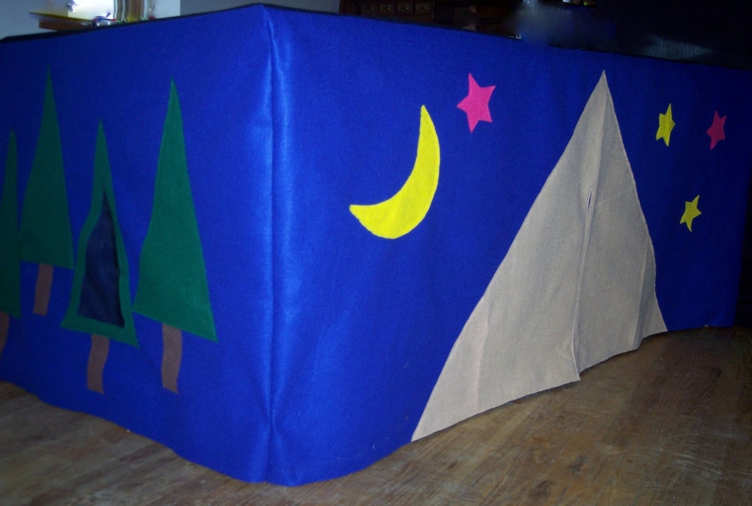 Camping Tablecloth Fort 6 Foot Banquet Table Size Felt Fort Etsy