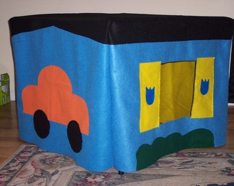 Tablecloth Fort, Card Table Fort, Gifts for Boys Girls, Easter Gift, Play Tent, Kids play table, Table cloth fort, Felt Fort, Play House