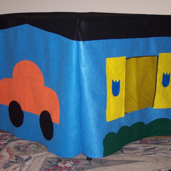 Tablecloth Fort, Card Table Fort, Gifts for Boys Girls, Easter Gift, Play Tent, Kids play table, Table cloth fort, Felt Fort, Play House