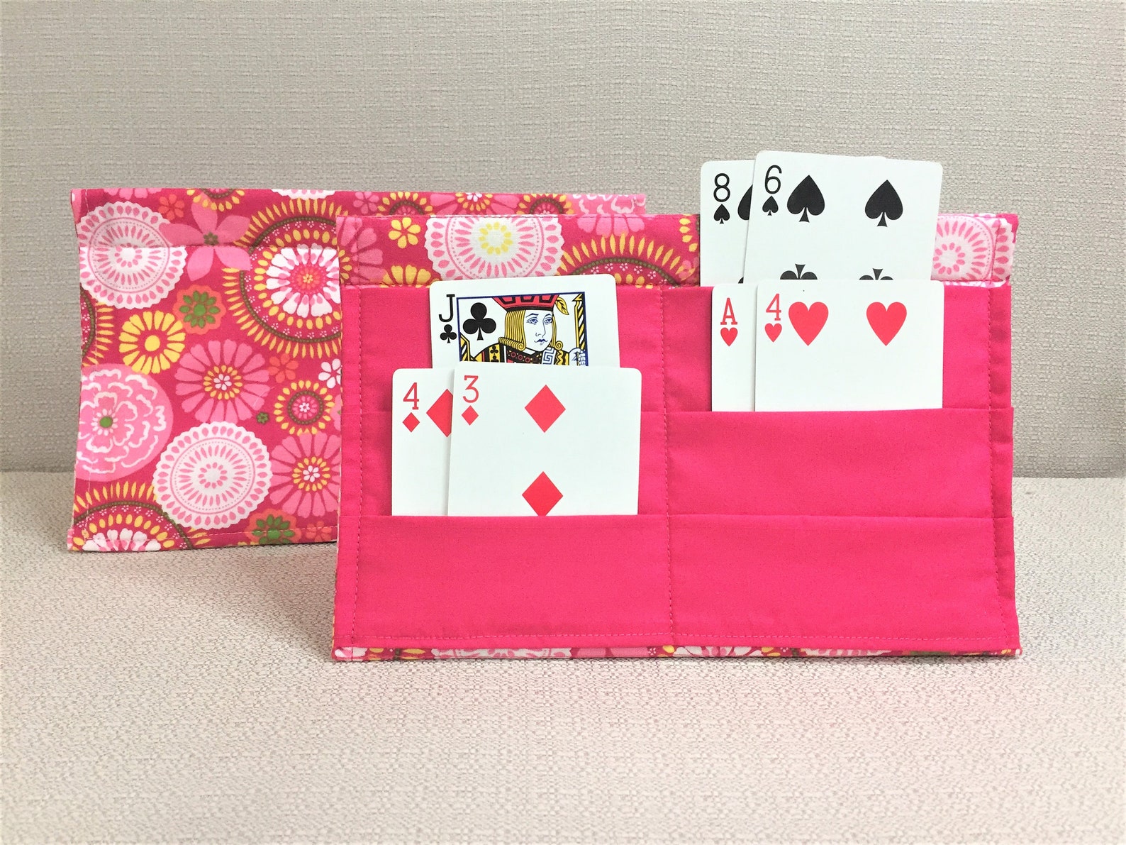 One Playing Card Holder Fabric Card Game Organizer Kids Card Etsy