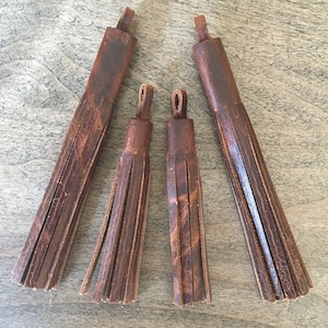 Handmade Bison Leather Tassels: Zipper Pull or Earring Charms