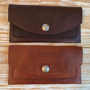 Cartera / Clutch grande UNISEX de piel de bisonte.