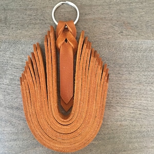 Bison Leather Blood Braided key chains