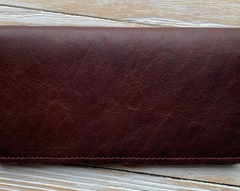 Bison Leather Checkbook Cover Mocha