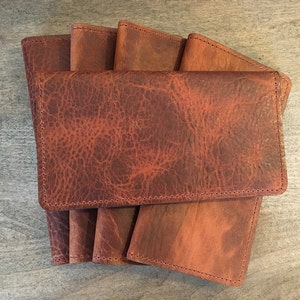 Bison Leather Checkbook Cover Without Exterior Logo