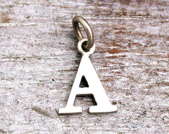 14K Solid Gold Capital A Letter A Initial Pendant, Letter A Gold Initial Charm , Choose, Yellow Gold, Rose Gold or White Gold