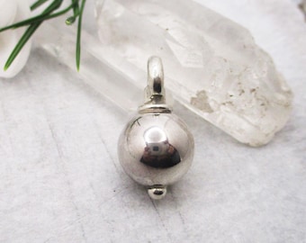 Sphere Pendant for Cremation Ashes Sterling Silver, Memorial Urn for Ashes, Cremation Urn Pendant Necklace, Holds Human or Pet Ashes,