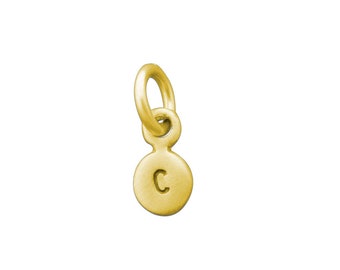 Letter C Initial Charm, Letter C Pendant in Yellow Gold, Rose Gold or White Gold, Monogram Charm, Alphabet Charms A-Z, Number Charms