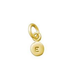 Letter E Initial Charm, Letter E Pendant in Yellow Gold, Rose Gold or White Gold, Monogram Charm, Alphabet Charms A-Z, Number Charms