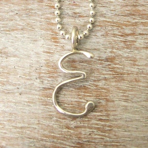 Silver E Initial Charm, E Monogram Charm, E Alphabet Pendant, Letter E Necklace