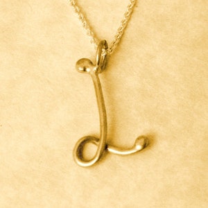 14K oro amarillo script inicial colgante carta L, joyería inicial, oro rosa carta L collar inicial, l monograma inicial, oro blanco L