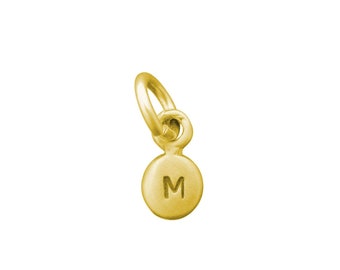 Letter M Initial Charm, Letter M Pendant in Yellow Gold, Rose Gold or White Gold, Monogram Charm, Alphabet Charms A-Z, Number Charms