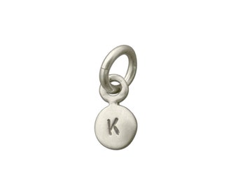Letter K Initial Charm, Letter K Pendant in Sterling Silver, Monogram Charm, Alphabet Charms A-Z, Number Charms