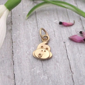 14 Karat Gold kleiner Affe Charme, mein kleiner Affe Anhänger, winzige Affe Charme in Gold