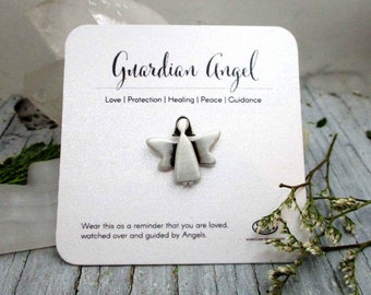 Silver Guardian Angel Pin