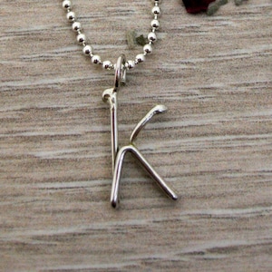 Silver K Initial Charm, K Monogram Charm, K Alphabet Pendant, Letter K