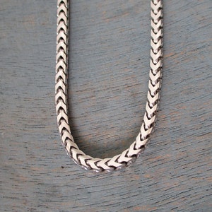 Catena Franco in argento sterling ossidato o lucido da 3 mm, lunghezze da 8,5&quot; a 28&quot;, catena in argento da uomo, collana da uomo, unisex, braccialetto da uomo