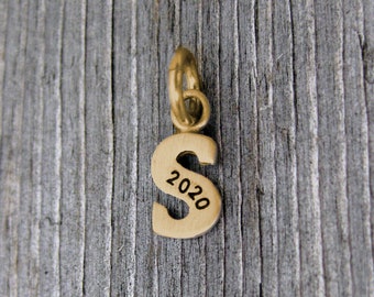 14k Gold Lowercase Initial Charm: Personalized Letter Pendant