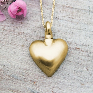 14 K Solid Gold Heart Urn Pendant for Cremation Ashes, Memorial Heart Urn for Ashes, Cremation Heart Urn Necklace, Pet Ashes Urn Necklace