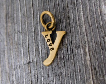 Charm inicial Y minúscula para bebé en oro de 14k, joyería con inicial, colgante con inicial, letra de oro, charm con monograma de oro, inicial Y en oro rosa y oro blanco