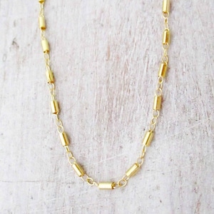 Chaîne de collier de style vintage Gold Bar and Link, chaîne en or pour charmes, chaîne pour urnes, chaîne en or pour pendentifs