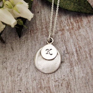 Sterling Fingerprint Impression Pendant, Fingerprint Thumbprint Jewelry, Thumb Print Finger Print Necklace, Thumbprint Fingerprint Pendant