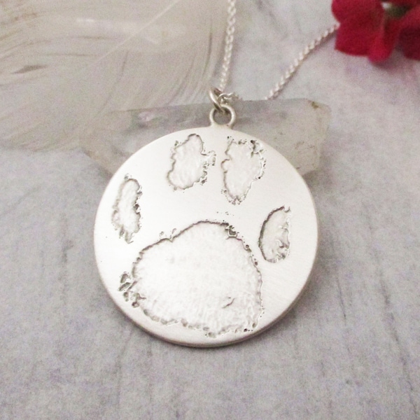 Full Size Cat's Paw Print Charm, Made Using Your Cat's Paw Print, Cat Jewelry, Cat Memorial Jewellery