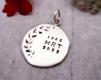 Personalized Engraved Ivy Charm for Graduation or Memorial