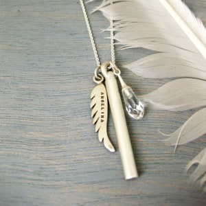Personalized Angel Wing Memorial Necklace for Ashes, Sterling Silver Cremation Jewelry, Memorial Urn, Cremation Urn, Pet Ashes Jewelry