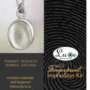 May include: A silver fingerprint impression kit from Luxe Design. The kit includes materials and instructions to create a personalized piece of jewelry using a loved one's fingerprint.