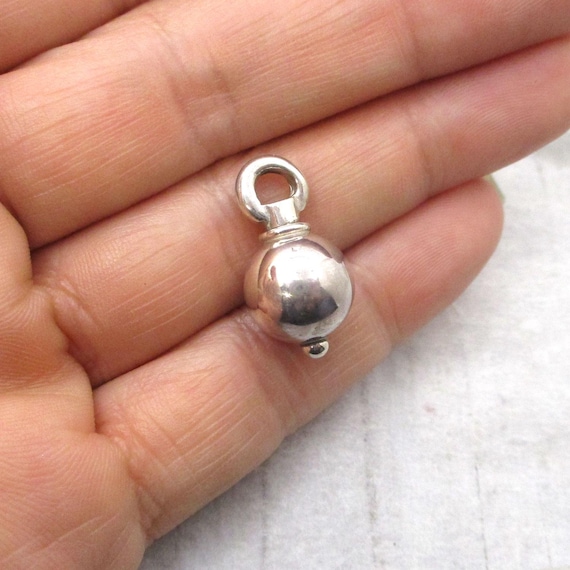 Sterling Silver Sphere Cremation Pendant: Memorial Ash Urn Necklace
