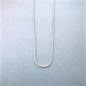 Sterling Silver 1mm Curb Chain Necklace with Spring Ring Closure