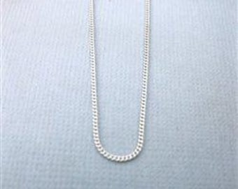 Sterling Silver 1mm Curb Chain Necklace with Spring Ring Closure