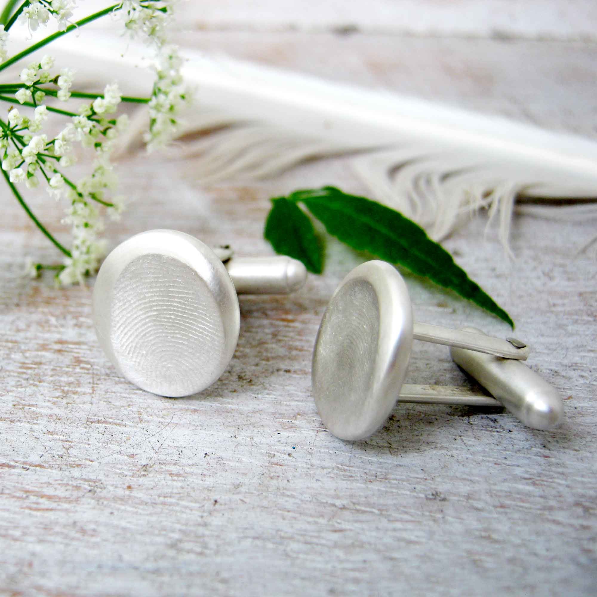 Fingerprint cufflinks sale