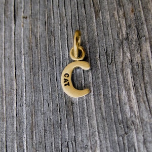 14k Gold Baby Lowercase C Initial Charm, Initial Jewelry, Initial Pendant, Gold Letter, Gold Monogram Charm, Rose Gold C White Gold Initial